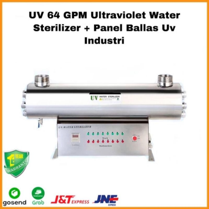 UV 64 GPM Ultraviolet Water Sterilizer + Panel Ballas Uv Industri