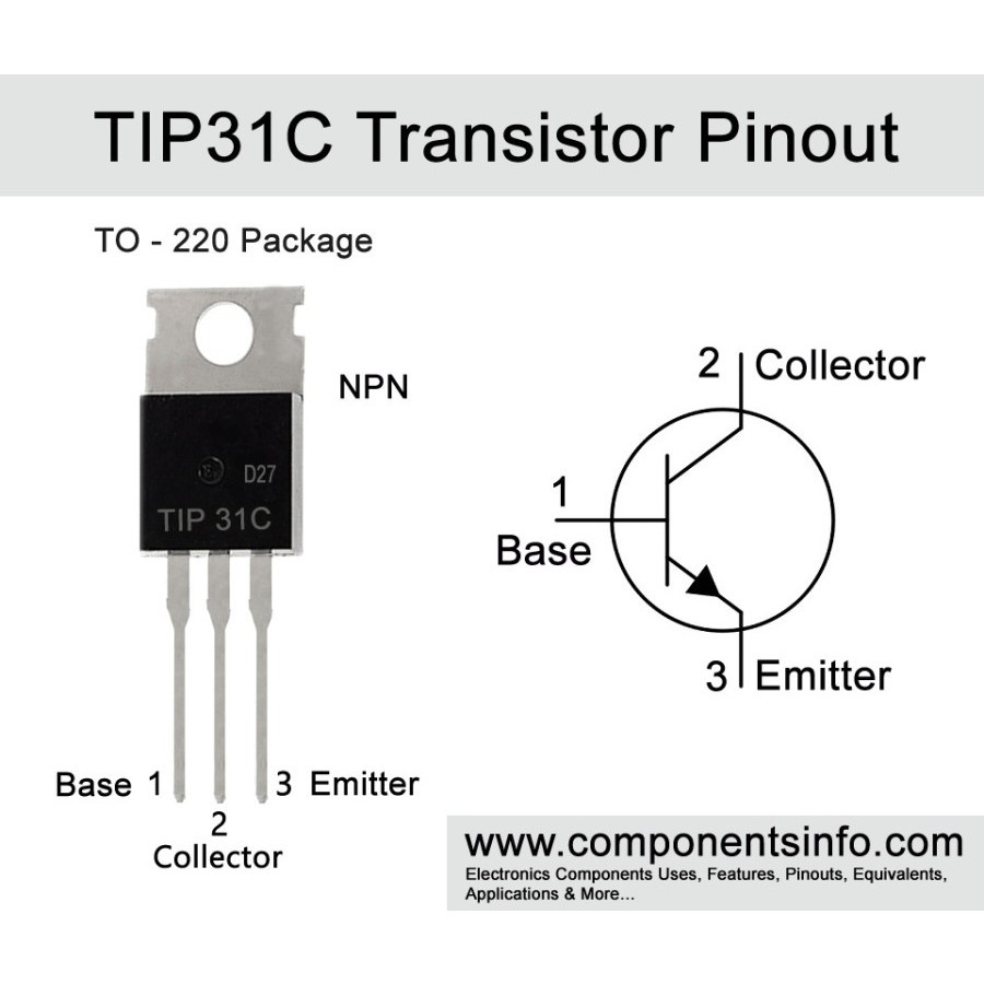 Transistor TIP31 TIP32 TIP31C TIP32C NPN PNP 3A Driver Final Amplifier