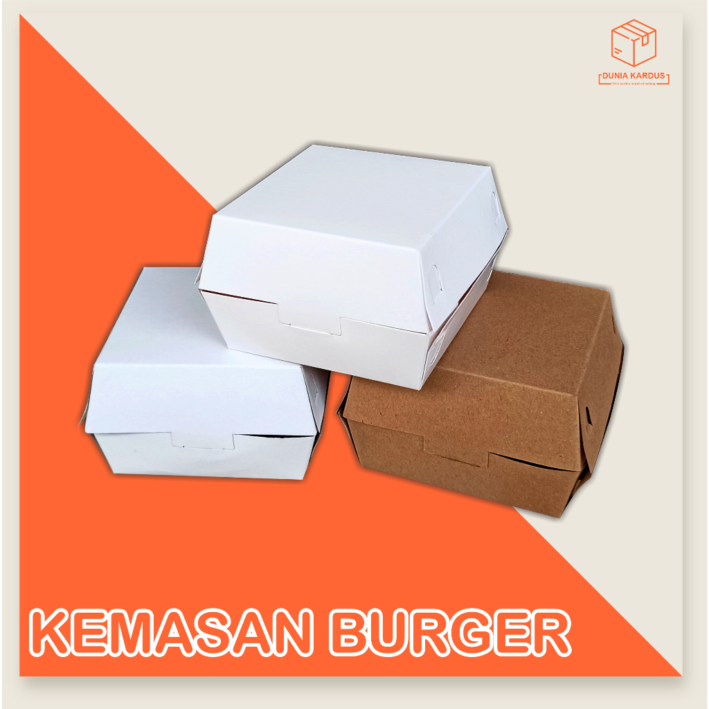 

Kemasan burger 10x10x7,5 cm | Box Snack | box takoyaki | box makanan | box cake | box Krabby Patty