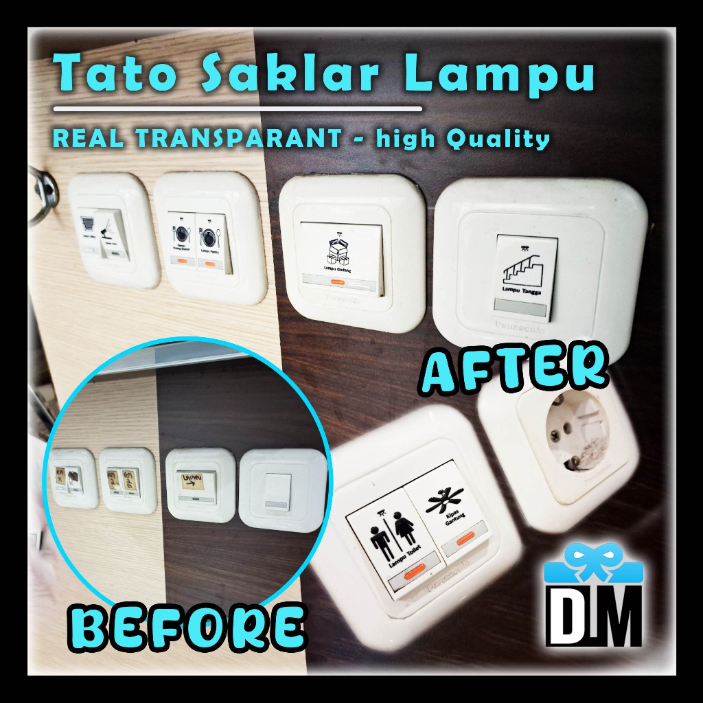 Sticker Stiker Saklar Icon Symbol Simbol Tato Tattoo Saklar Lampu Switch Lamp Bulb Cetekan Stopkonta