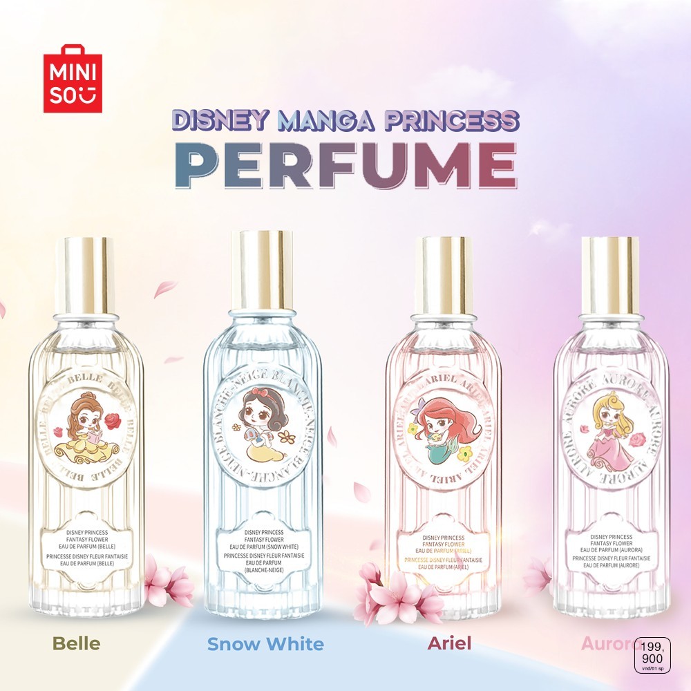 Miniso x Disney Princess Parfum Wanita EDP Perfum Fantasy Flower Eau de Parfum 60ml