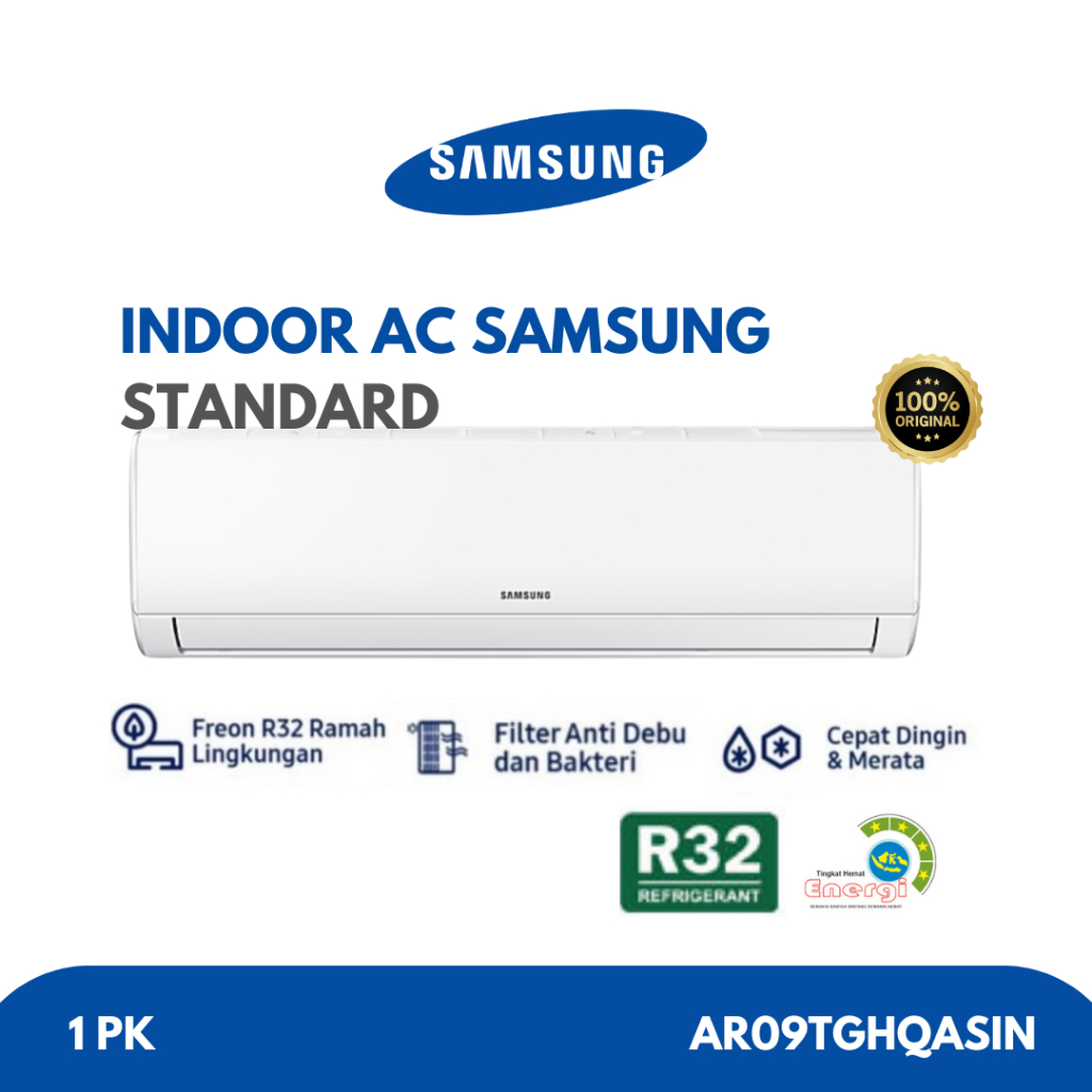 INDOOR AC SAMSUNG 1 PK STANDART AR09TGHQASIN/ AR09BGHQASIN BARU ( HANYA INDOOR SAJA BELUM TERMASUK O