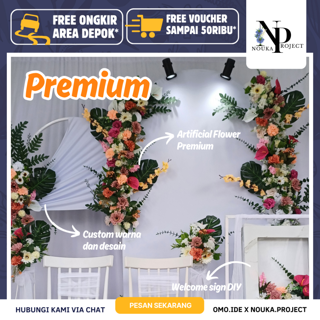 [Nouka.Project]: Jasa Sewa Backdrop Dekorasi Lamaran/Wedding Custom Indoor/Outdoor (Depok/Bogor/Jaka