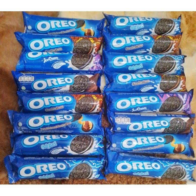 

OREO BISKUIT OREO ALL VARIAN 119.6 GRAM OREO SANDWICH COKLAT ORIGINAL KACANG BLUEBERRY