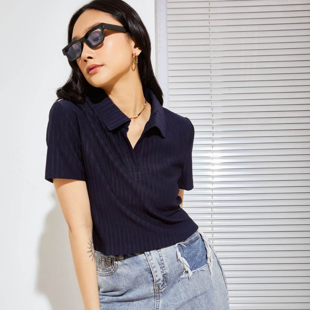 KYO POLO CROP TOP BAJU WANITA