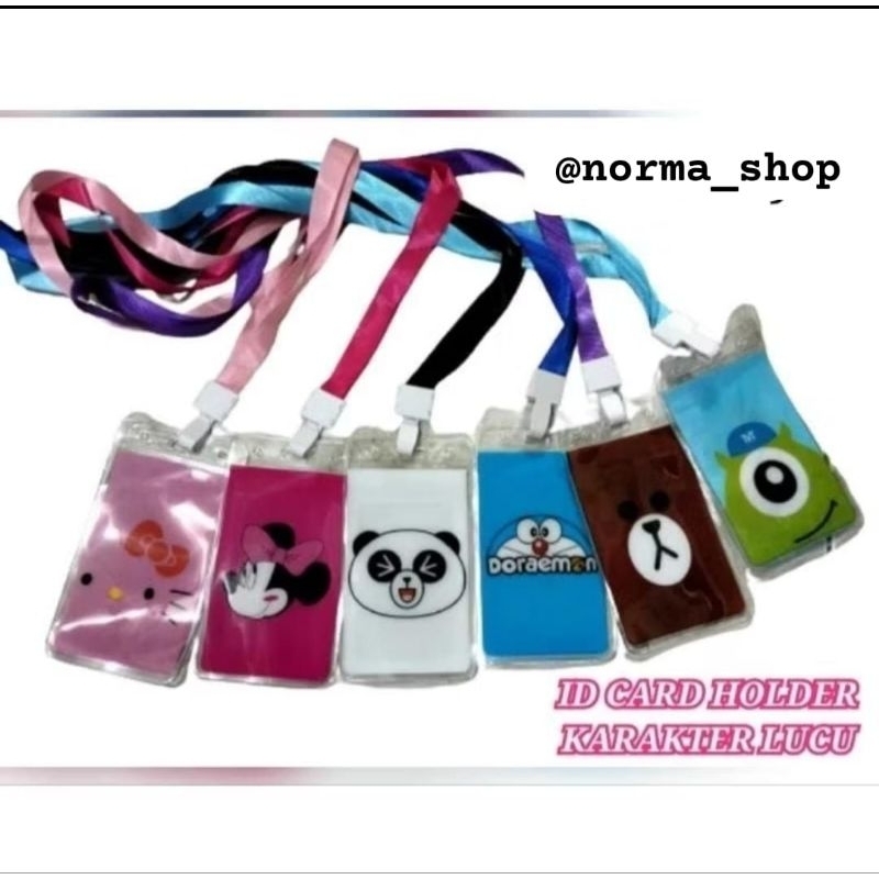 

( KODE : LN23-18 ) ID CARD HOLDER KARAKTER LUCU TALI WARNA POLOS / LANYARD NAME TAG / TEMPAT KARTU NAMA