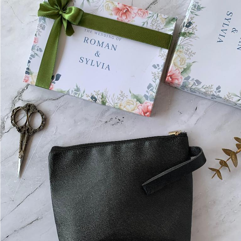 SOUVENIR POUCH ZIPPER 18 x 12 x 3,5 CM INCLUDE PACKING PAPER BOX FULL PITA DESAIN CUSTOM ZIPPER POUC