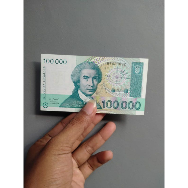 Uang kertas asing 100.000 republika hrvatska Marta Collectin 02 Pusatnya koleksi unik