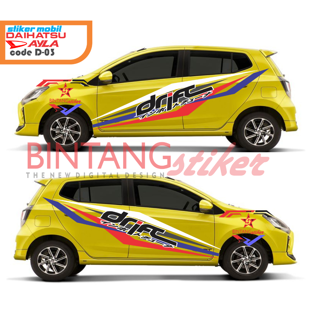[ COD ] CUTTING STICKER MOBIL STIKER STRIPING AGYA AYLA  DLL