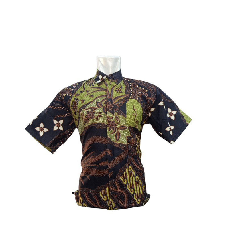 KEMEJA BATIK PRIA LENGAN PENDEK BAHAN ADEM MOTIF TERKEREN TERLARIS - BAJU BATIK PRIA COWOK DEWASA LE
