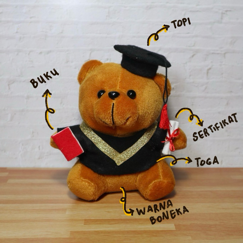 Boneka Beruang Toga Wisuda Custom