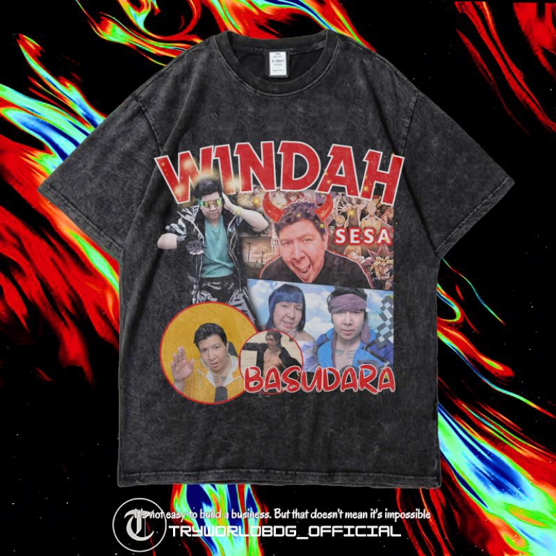 TRYWORLDBDG OFFICIAL "WINDAH BASUDARA" KAOS OVERSIZED | KAOS WASHED | STONE WASH | OVERSIZED T SHIRT
