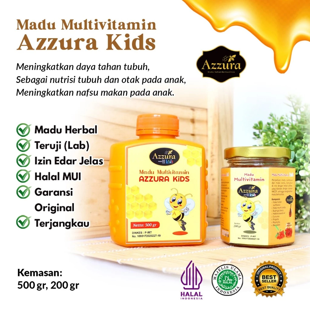 

Madu Azzura Kids - Madu Multivitamin Meningkatkan Daya Tahan Tubuh dan Nafsu Makan Original 100%