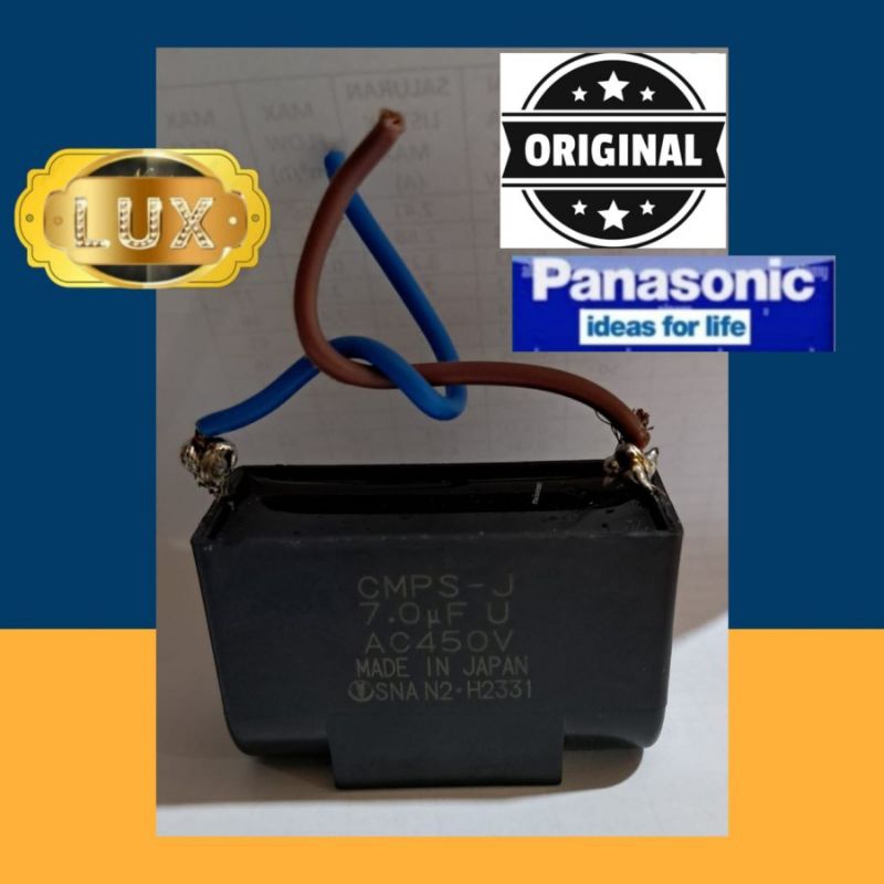 Capasitor 7 uf mesin pompa air Panasonic Original GP 200JXK asli Ori 7uf kotak GA 200 jak watt kapas