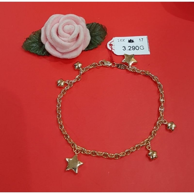 Gelang rantai emas 70 bintang glossy