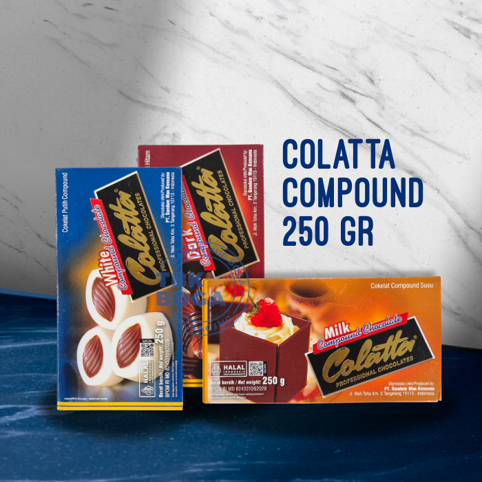 

Colatta Compound ( Dark, White, Milk / 250 gr ) Coklat Putih Susu Colata Batang DCC