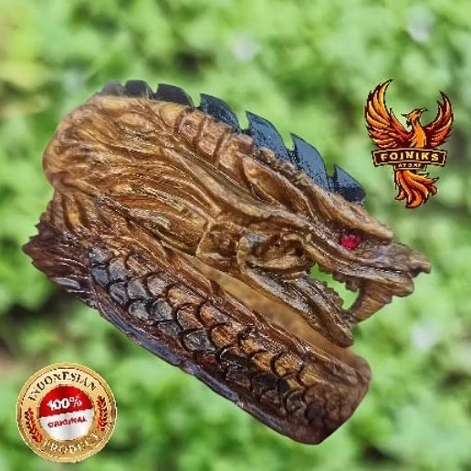 gelang akar bahar brahma asli ukir naga 100% original