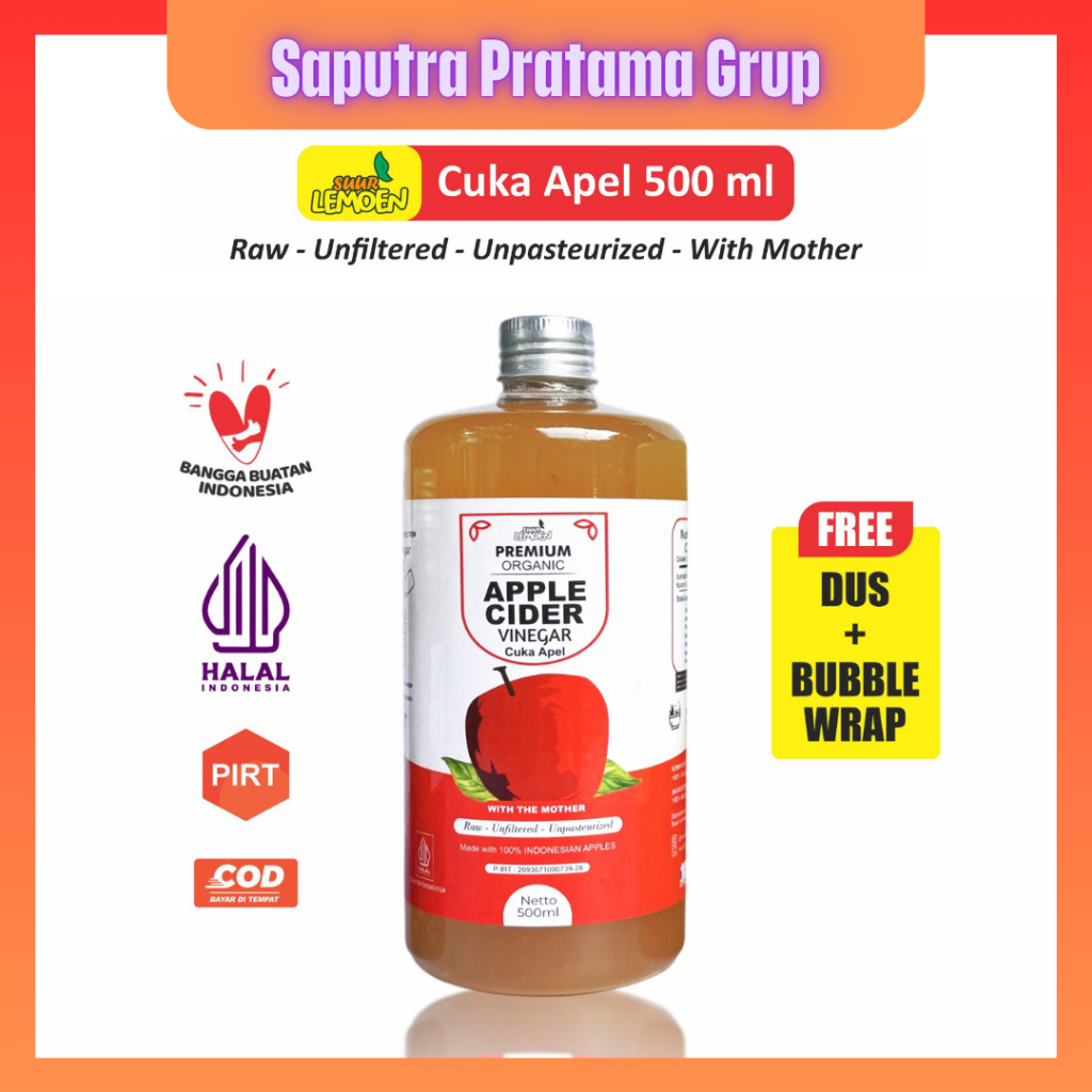 

CUKA APEL Suur Lemoen - Apple Cider Vinegar 250 ml - 500 ml - Cuka Apel Premium Organic