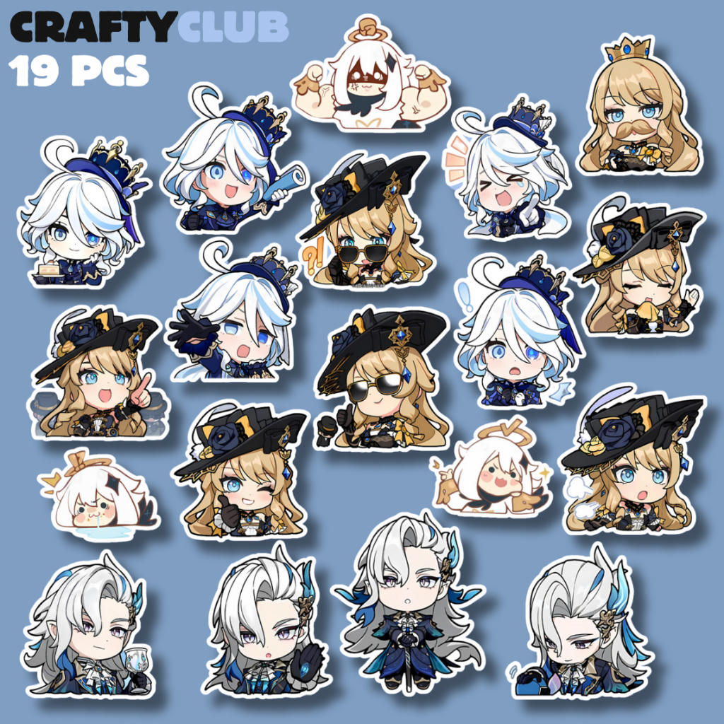 

Genshin Impact Stiker Furina Stiker Vinyl 19 PCS Waterproof