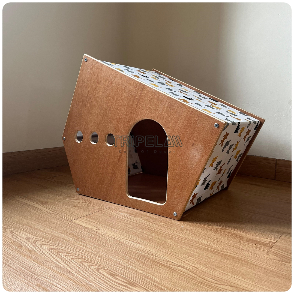 kandang kucing , rumah kucing , kandang hewan , rumah kucing kayu , kandang kucing premium tripela