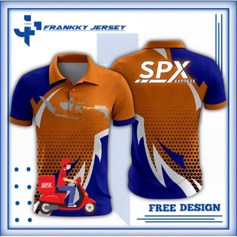 KAOS POLO SPX EXPRESS/KAOS KURIR SPX EXPRESS FULL PRINTING KUALITAS PREMIUM