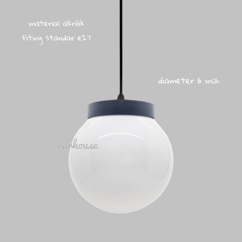 Lampu Gantung Minimalis Bulat Akrilik Putih lampu gantung bulat oval