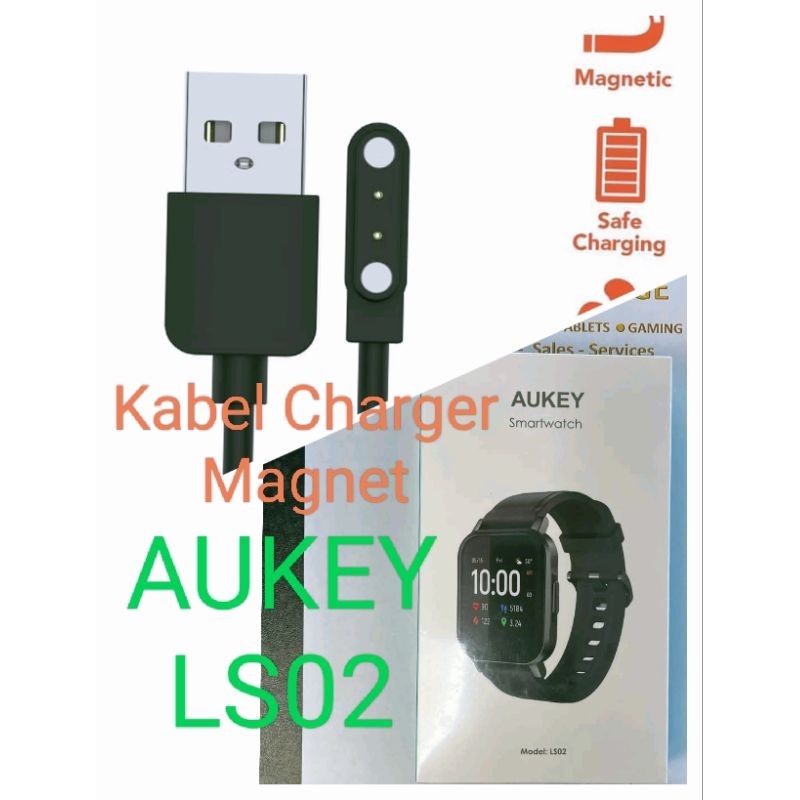 AIG Aukey LS02 Smart Watch Kabel Charger Magnet Smartwatch Aukey Fitness Tracker 12 Acitivy LS02