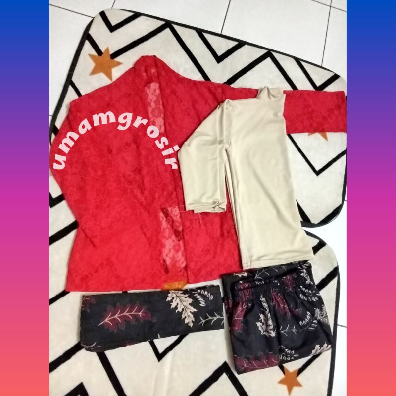 Baju Kebaya Brukat Set Rok Manset Anak Usia 5-8 Tahun Baju Tradisional Adat Hari Kartini