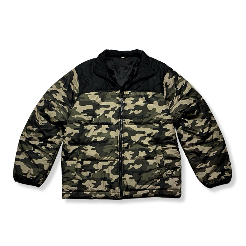 Puffer Down Camo Army Jaket Size M