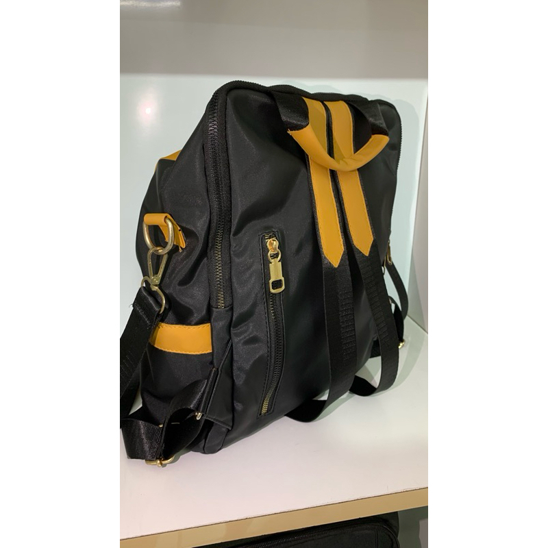 Tas Ransel Kulit Asli Multifungsi Laptop Wanita Kekinian Import Bahan Nilon Wateroof Anti Air