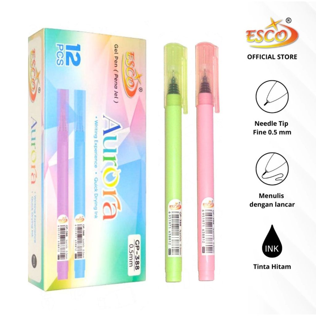 

1 LSN / 12 Pcs Pen Esco ES-388 Aurora