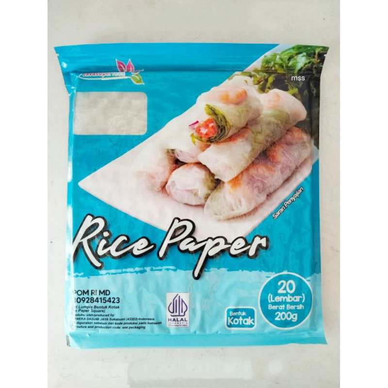 

Rice Paper Java Superfood Biru (Bentuk Persegi) 20 lembar (200gr)
