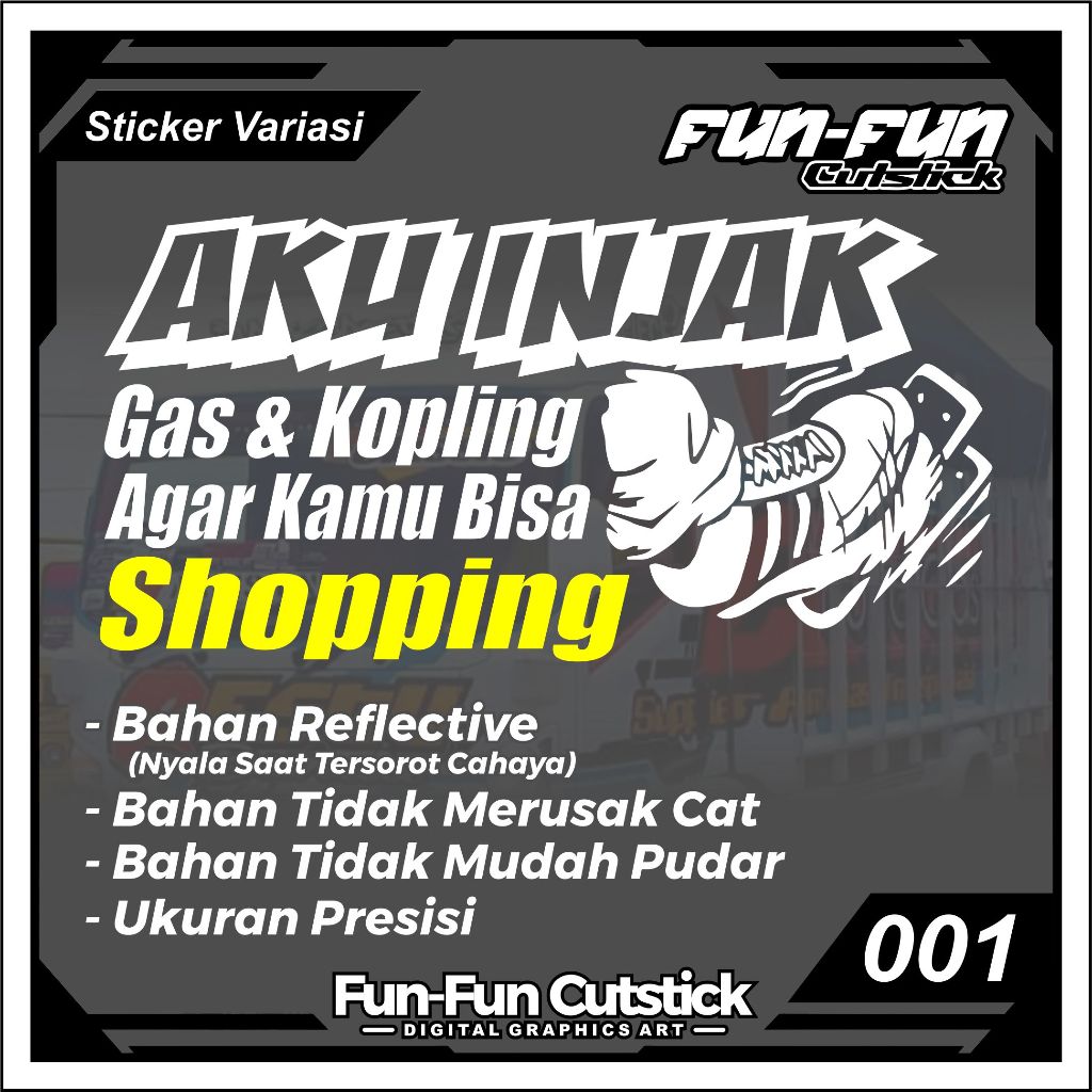 Stiker Kata Kata Kaca Truck - Stiker Variasi Mobil Truck Pickup - Stiker Kata Kata Keren Kode001