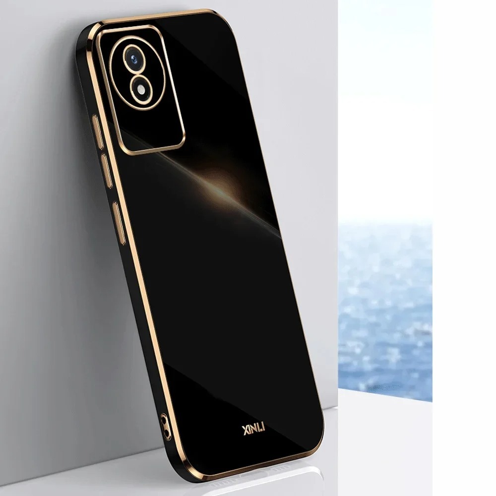 case plating Vivo YO2/ Vivo Y02T Case Luxury Plating Casing Silicone Free Tali Lanyard - Formasi ACC