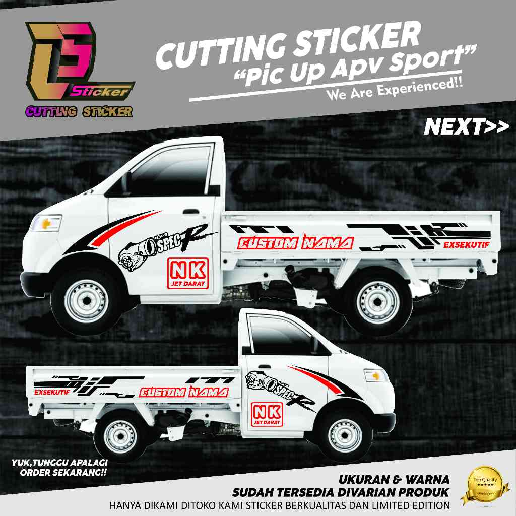 Stiker Cutting Mobil Pickup Apv Stiker APV SPORT Stiker Pick Up Suzuki Apv