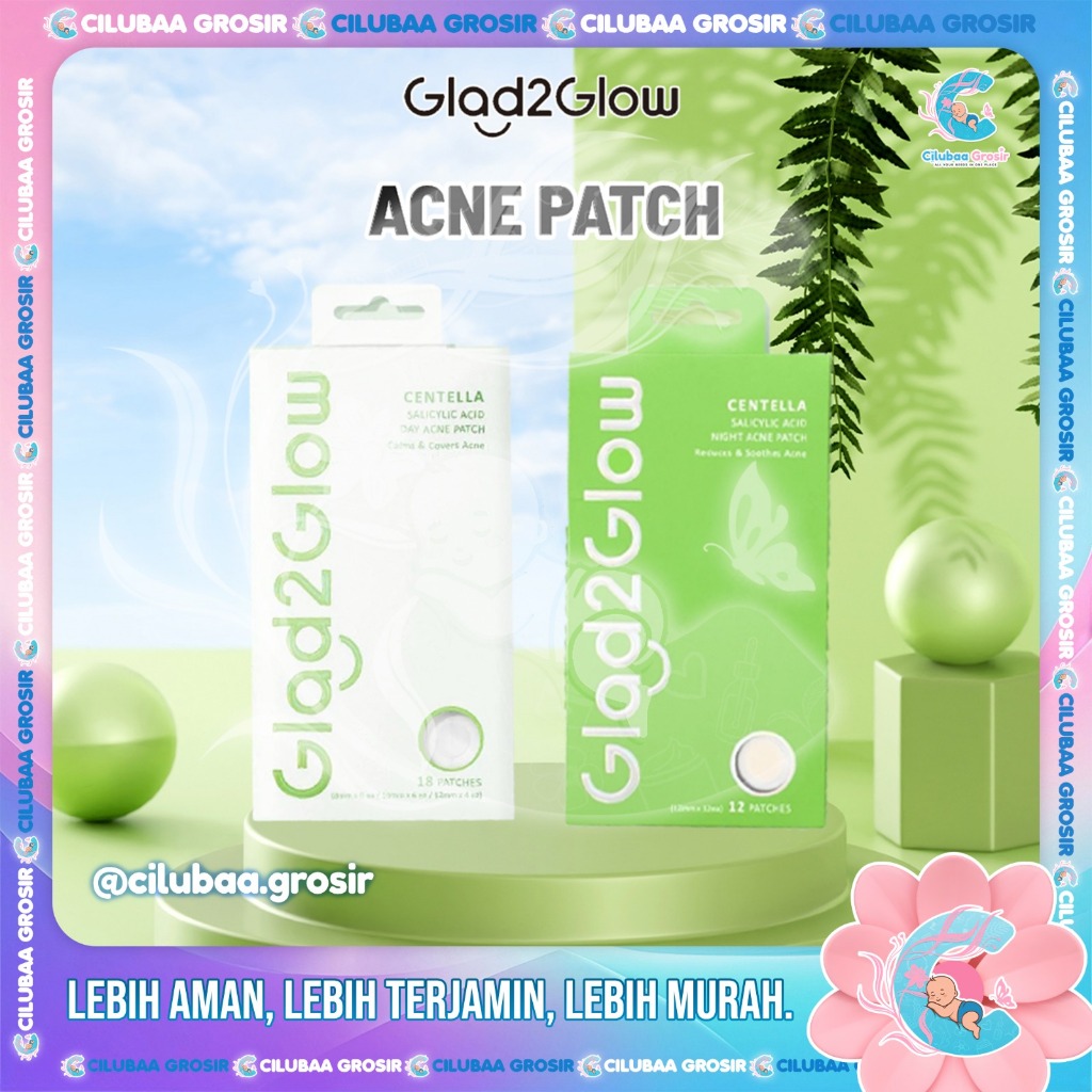 Glad2Glow Centella Salicylic Acid Acne Patch || Night & Day Acne Patch || Jerawat Stickers