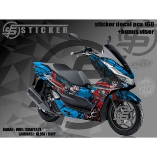 seticker variasi decal full body honda pcx 150 merah