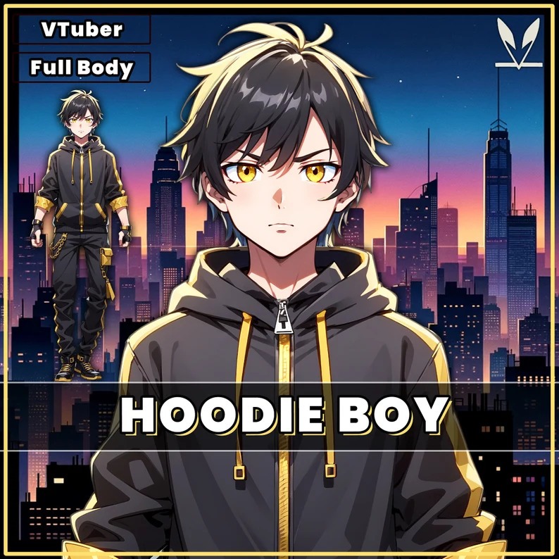 Vtuber / Live2d (Premade & Siap Pakai) - Hoodie Boy