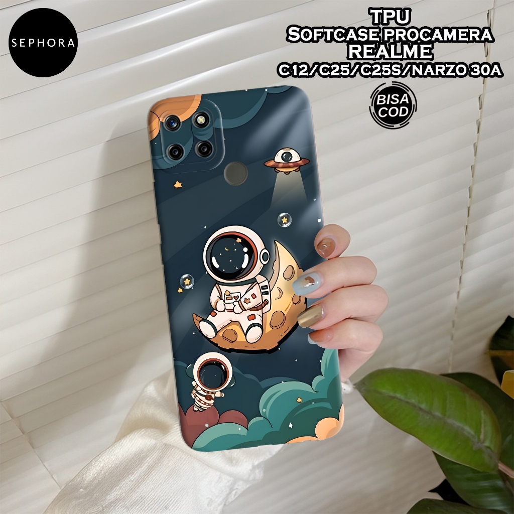 Case Realme C12/C25/C25s/Narzo 30A - Fashion Case Astronot - Softcase Realme C12/C25/C25s/Narzo 30A 