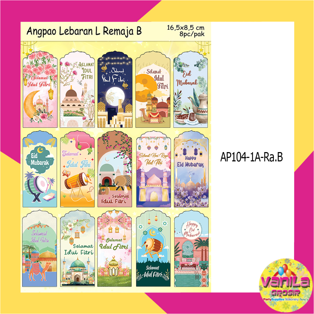 

(1Pak Isi 8Pcs) Amplop Lebaran Idul Fitri Motif Remaja Uk L, angpao idul fitri remaja uk L grosir, amplop lebaran unik, amplop lebaran 2025