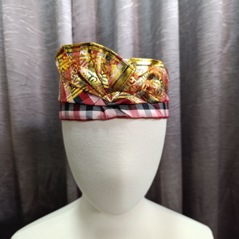 Udeng Bali Poleng / Ikat Kepala Kotak-Kotak Bali Anak & Dewasa