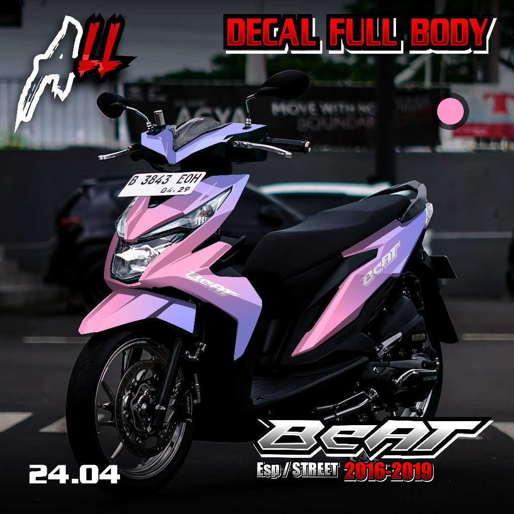 Stiker Decal Full Body Beat ESP 2016 2017 2018 2019 Desain Gradasi Beat 24.04