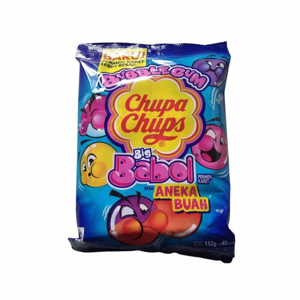 

Big Babol Chupa Chups Buble Gum 152g Isi 40pcs Permen Karet Rasa Aneka Buah Stroberi & Krim Tutti Frutti Nanas Bluberry Melon - Anggur Kemasan Pouch