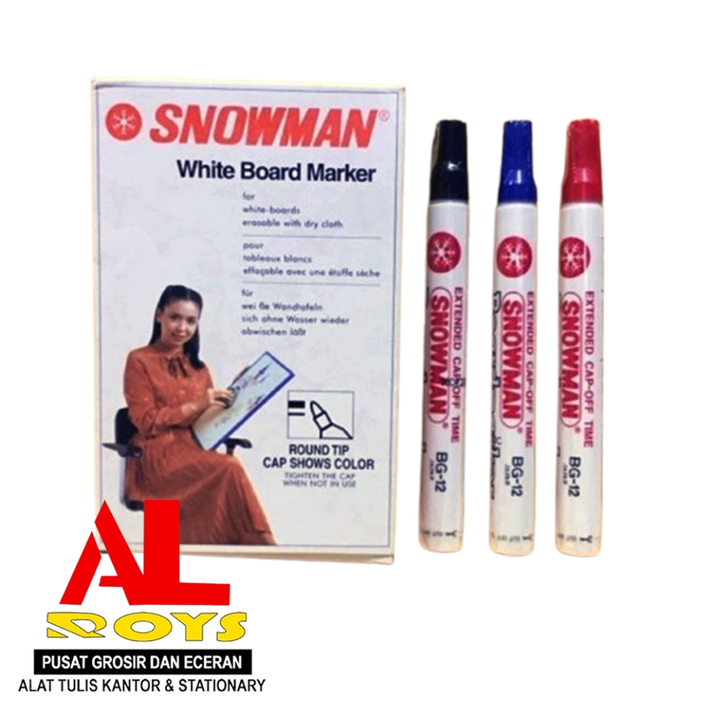 

Spidol whiteboard snowman BG 12 JAPAN (1pak /12 pcs)