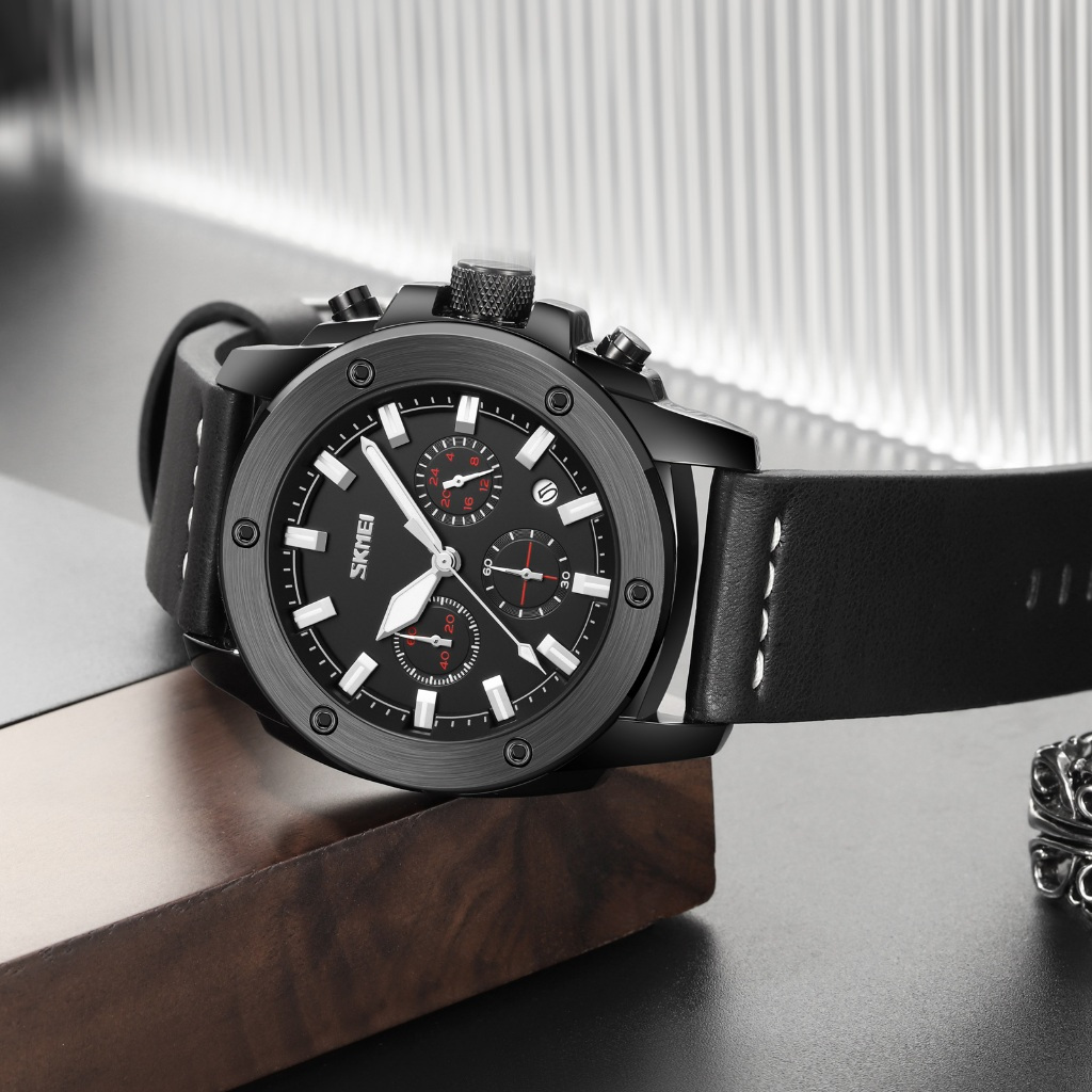 SKMEI 9327 Original Jam Tangan Pria Analog Leather Tahan Air