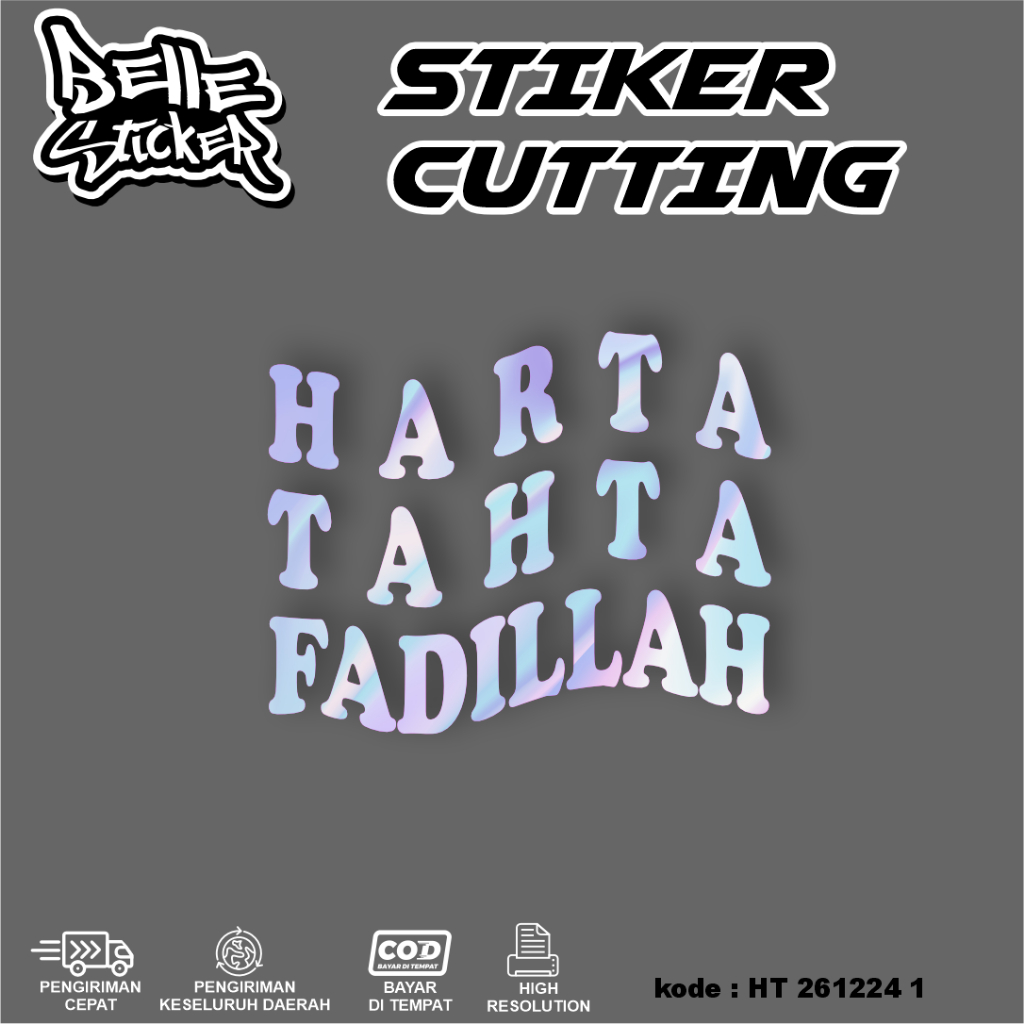 Cutting Stiker Harta Tahta hologram custom Nama Variasi Motor Mobil Sticker Timbul Dasbor Spakbor