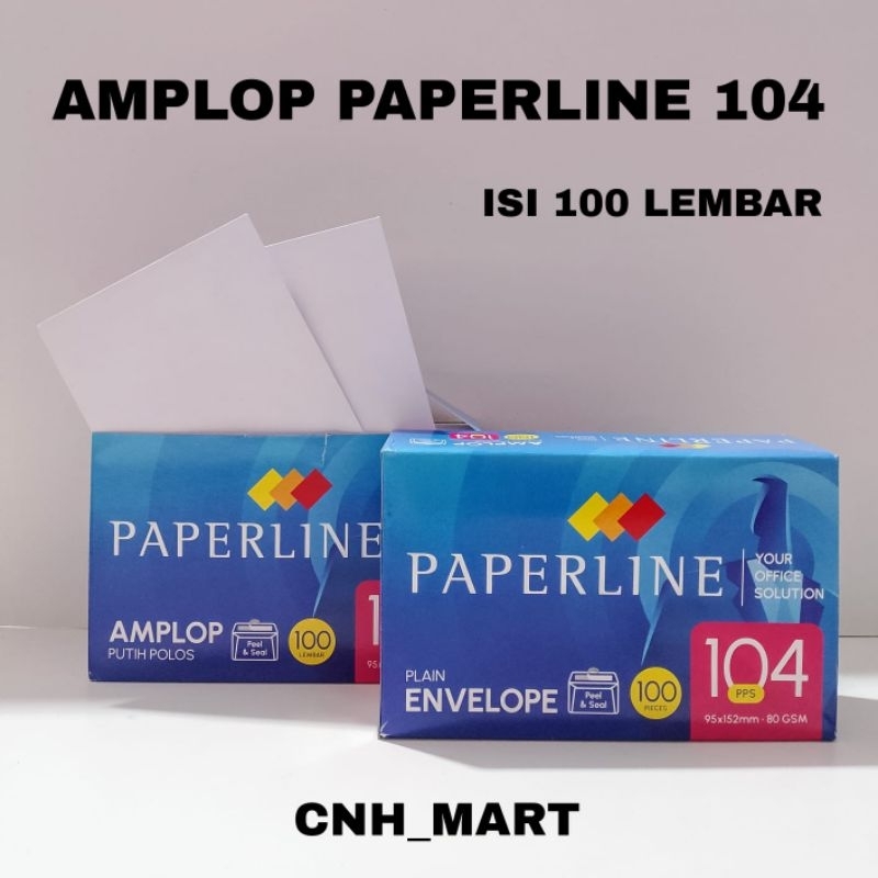 

(100)PCS Amplop Putih 104 Paperline - Amplop Putih 104 PPS - 104 Isi 100Pcs (95x 152MM)