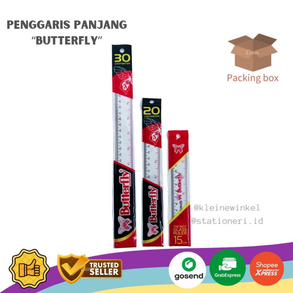 

Penggaris Plastik BUTTERFLY ECER [ 1 PCS ]