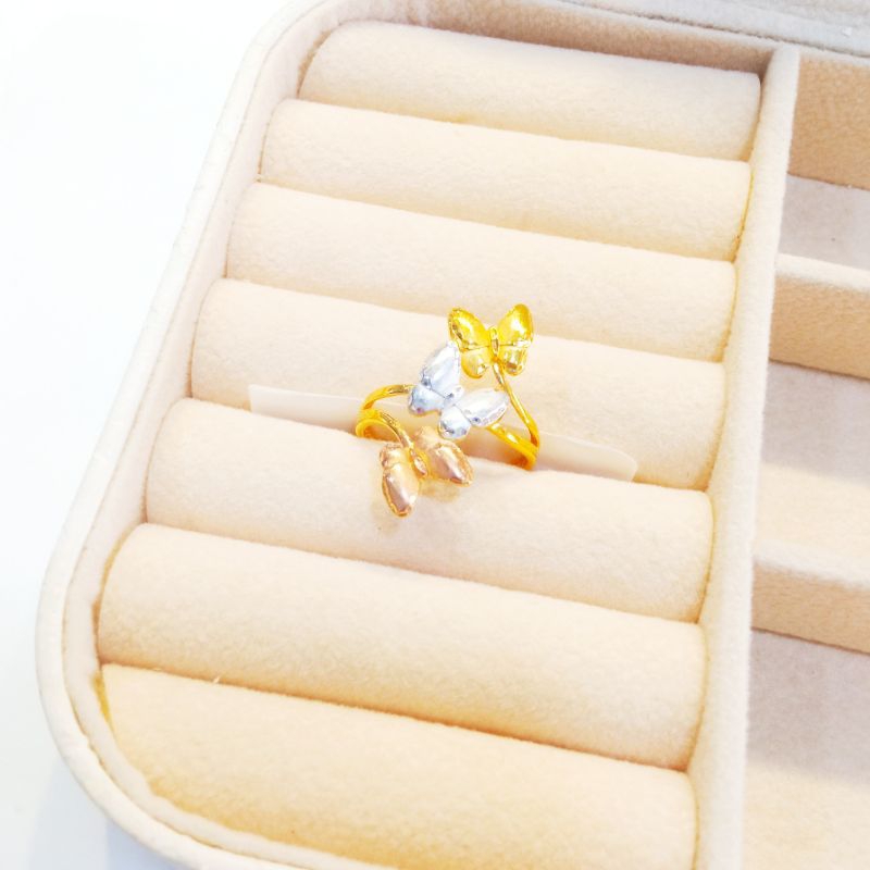 CINCIN EMAS BUTTERFLY 3 WARNA KADAR MUDA