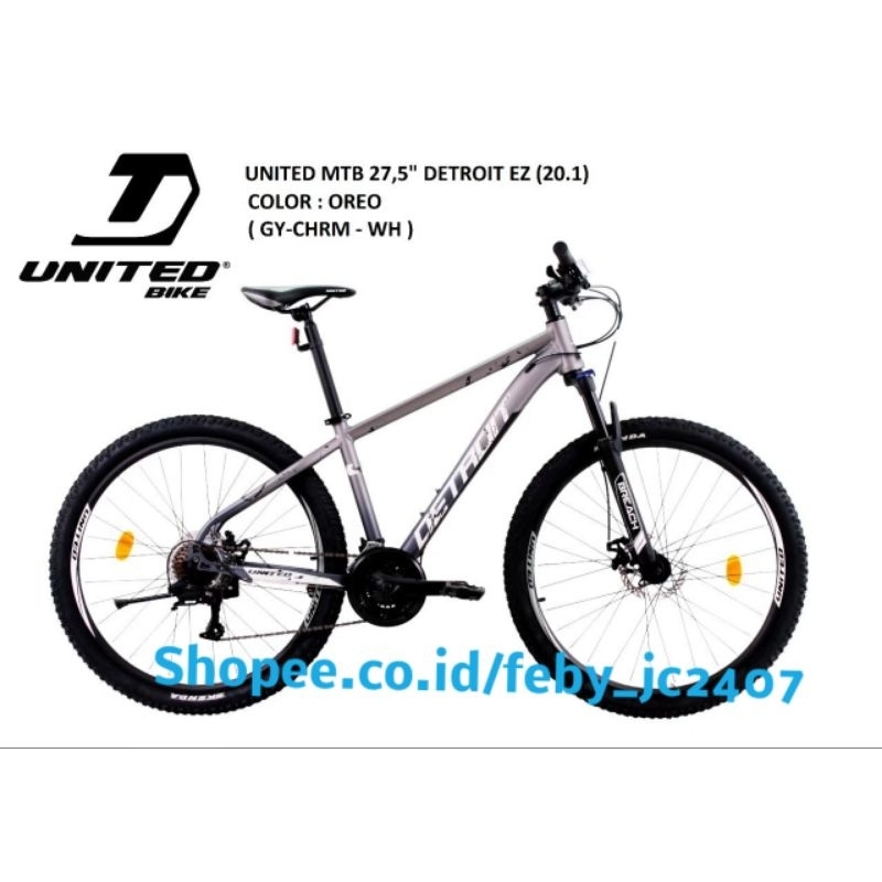 Sepeda Gunung MTB United Detroit EZ 27,5 inch frame Alloy aluminum